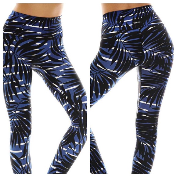 K-DEER Pants - NWT K-Deer Leaf Palm Springs Leggings Tight